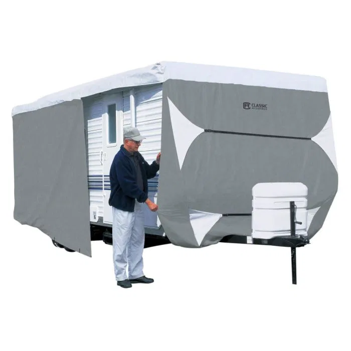 80-357-223101-RT – CLASSIC ACC Travel Trailer Cover, For Receiver Hitch Trailer Fits 38 Foot To 40 Foot Length x 124 ...